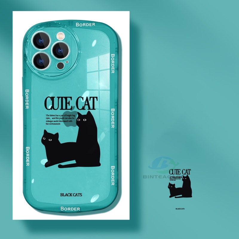 Case Motif Kucing Hitam Anti Jatuh Untuk Realme 5 5i 6i C3 C35 C21Y C25Y C21 RealmeC11 2021 C25 C15 C12 C2