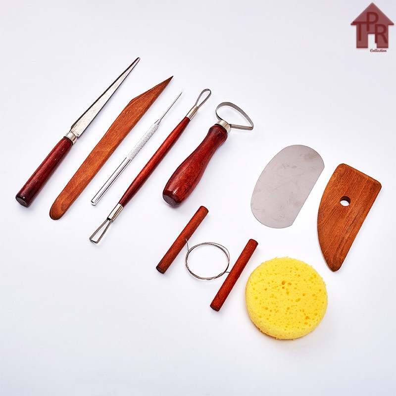 Butsir set / Alat ukir clay / PotteryModelling tools - 9pcs.- merah