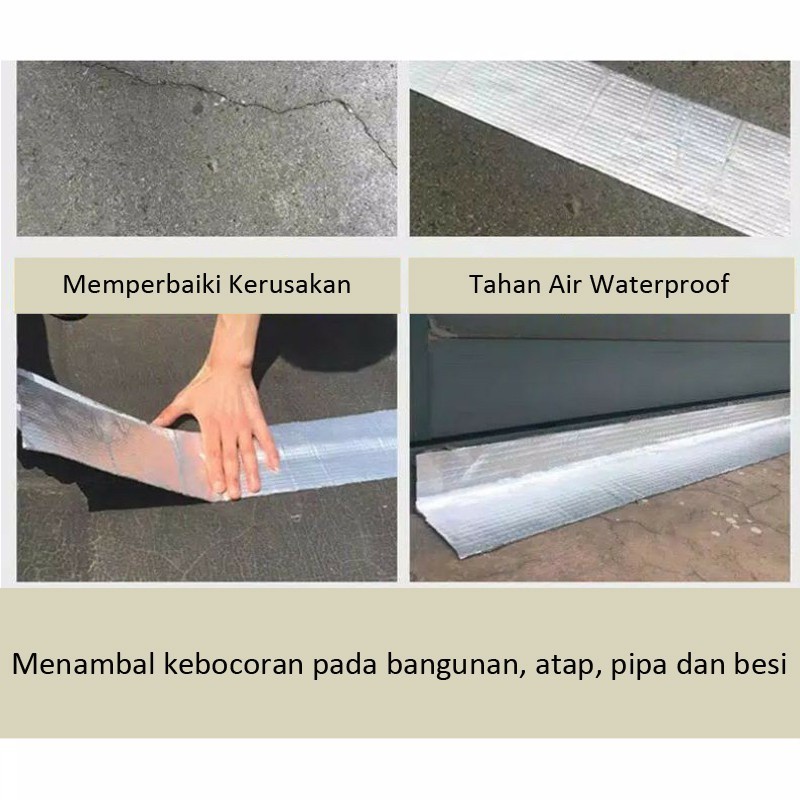 Trend-Lakban Anti Bocor Anti Air Aluminium Foil Butyl Super Waterproof Tape 3mx5cm