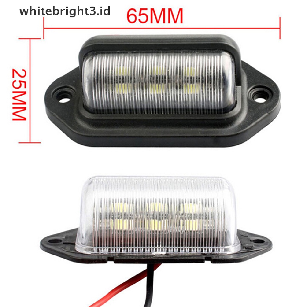 (whitebright3.id) 1pc Lampu LED 6smd 12V Tahan Air Untuk Plat Nomor Mobil / Truk / Perahu