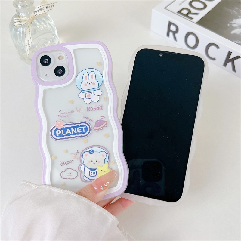 Soft Case Silikon Transparan Motif Kartun Untuk iPhone 13 12 11 Pro Max X Xr Xs Max SE 8 7 6 6s Plus