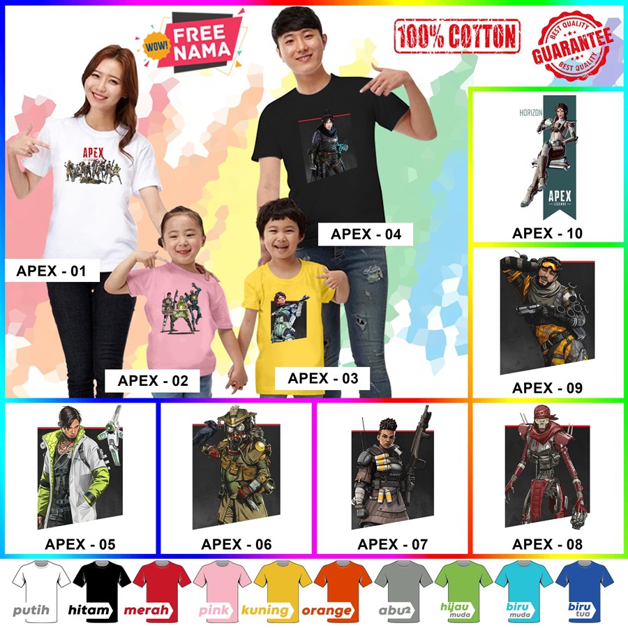 [FREE NAMA!!] Baju Kaos ANAK DAN DEWASA APEX LEGENDS BANYAK MOTIF