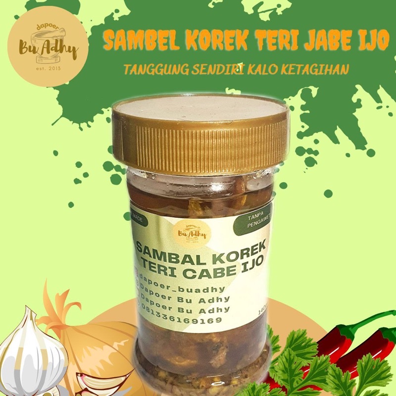 

Sambal Korek Teri Cabe Ijo Dapoer Bu Adhy 140gram