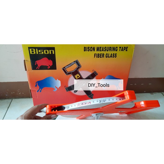 Meteran Gulung 100 Meter Bison / Meteran Tanah 100 Meter