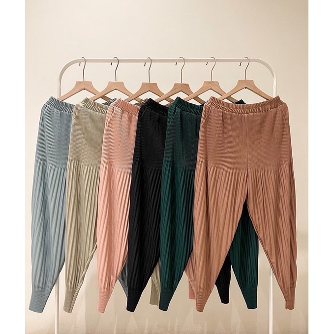 Jogger pleats pants / celana Jogger plisket