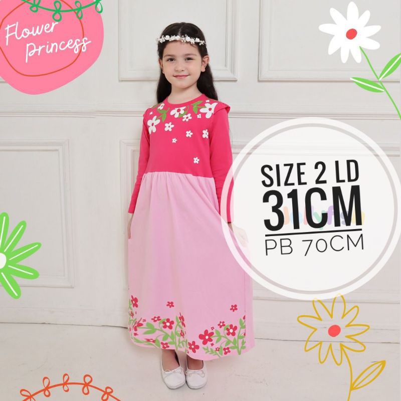 Gamis anak Kaos Jellyfish Dress Princess Flower