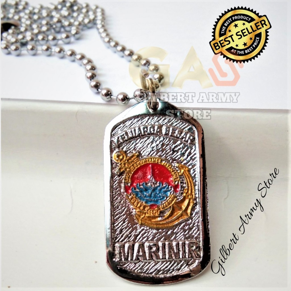 GILBERT ARMY STORE Kalung Pria Marinir Kalung Tni Cor Titanium Anti Karat Murah