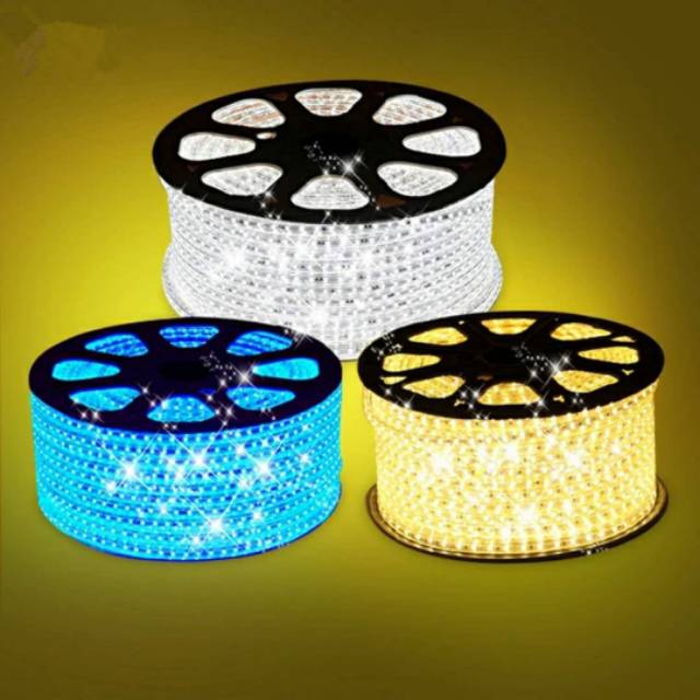 LAMPU LED STRIP SELANG 5050 SMD AC 220V METERAN (PAKET 10M /20M + CONTROLLER) OUTDOOR AND INDOOR