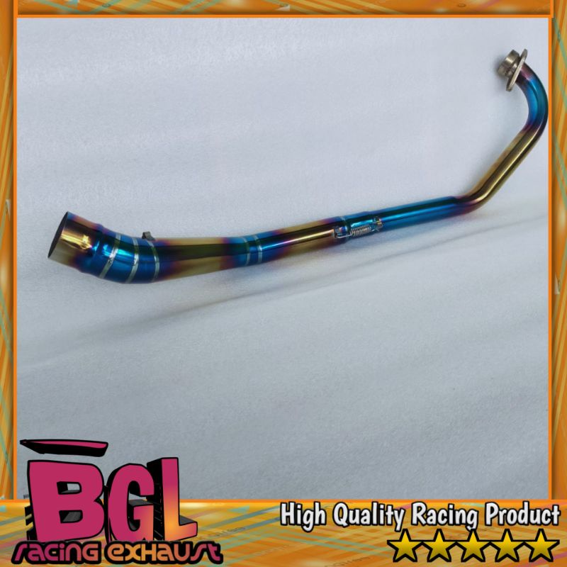 leheran knalpot racing Yamaha Jupiter MX old lama bluegold full stainles