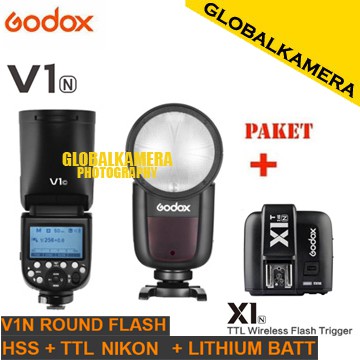 Godox V1 Flash for Nikon Paket X1T Trigger Transmitter HSS TTL