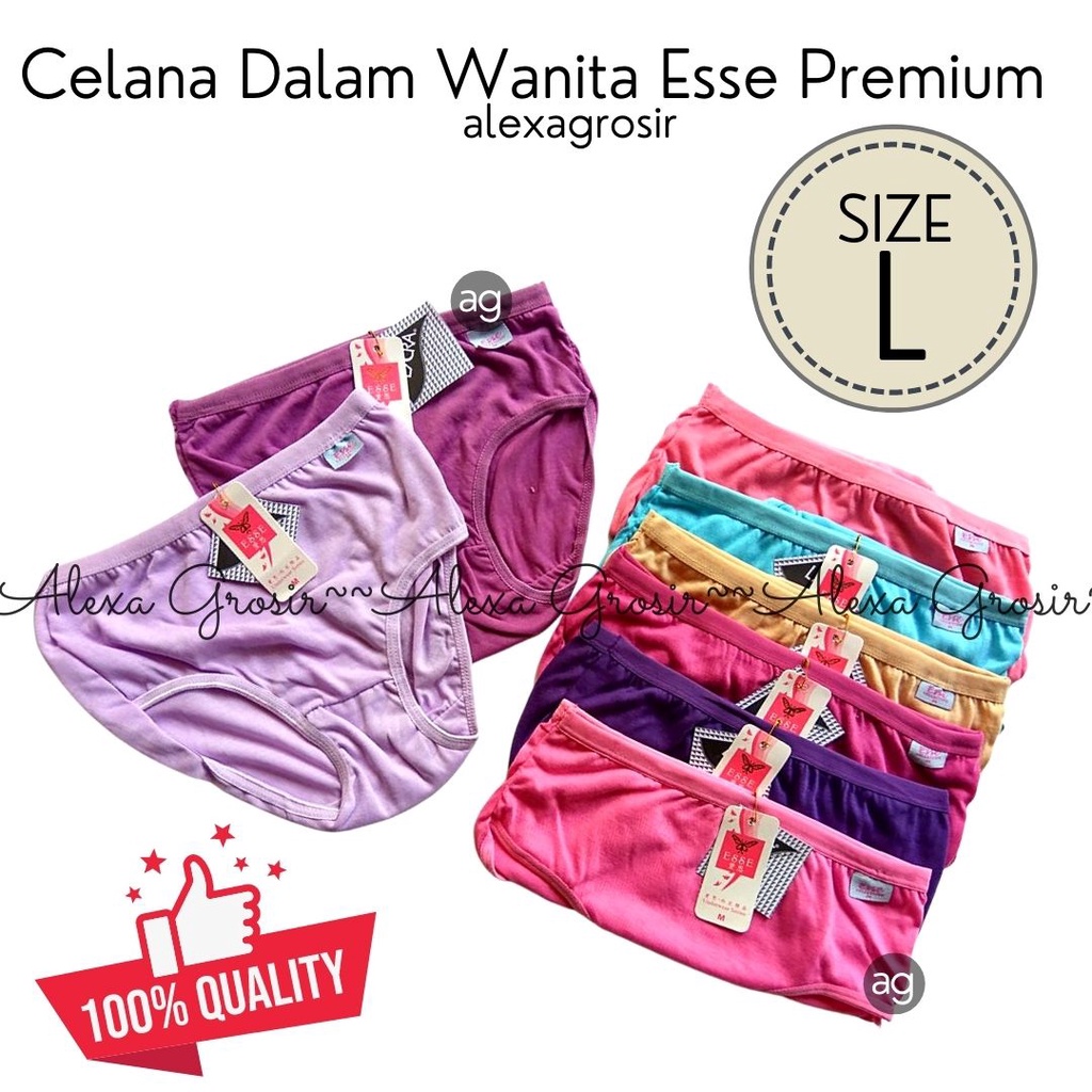 12 PCS Undies celana dalam wanita polos esse  - ALEXA GROSIR