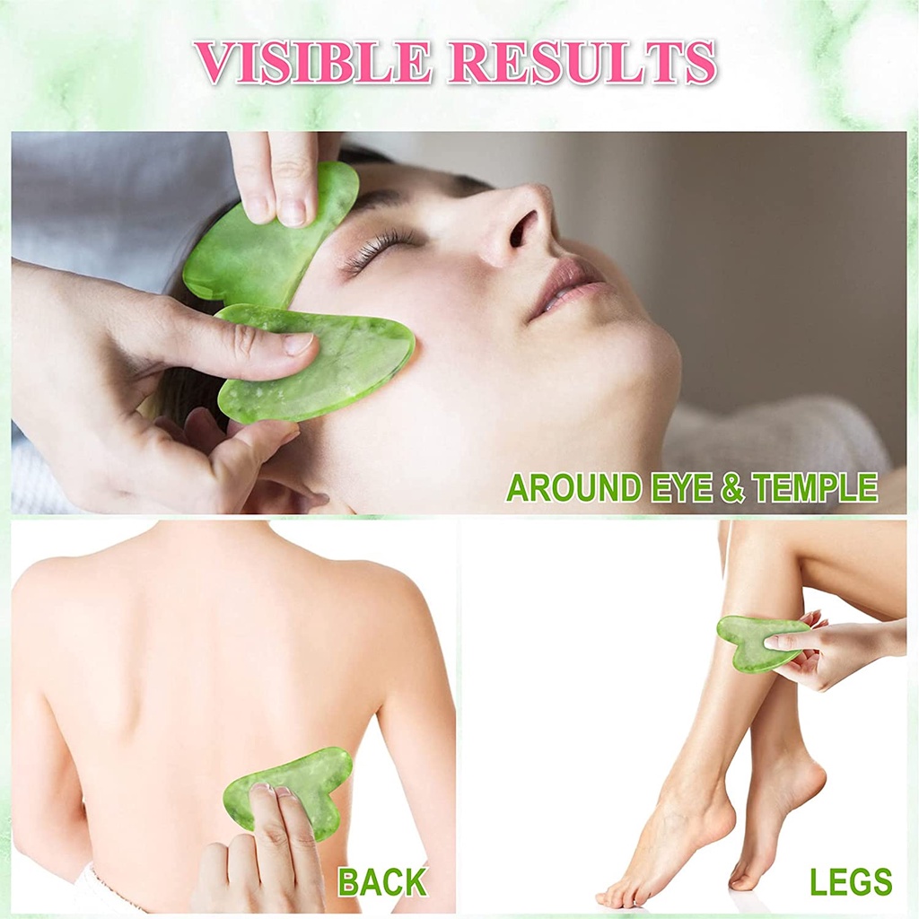 1Pcs Natural Jade Stone Gua Sha Facial Tool