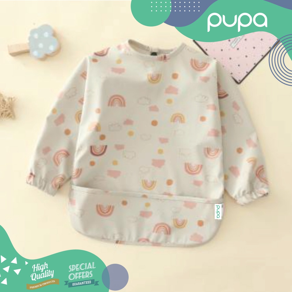 Celemek Bayi Lengan Panjang Anti Air / Baby Waterproof Long Sleeve BIB PUPA