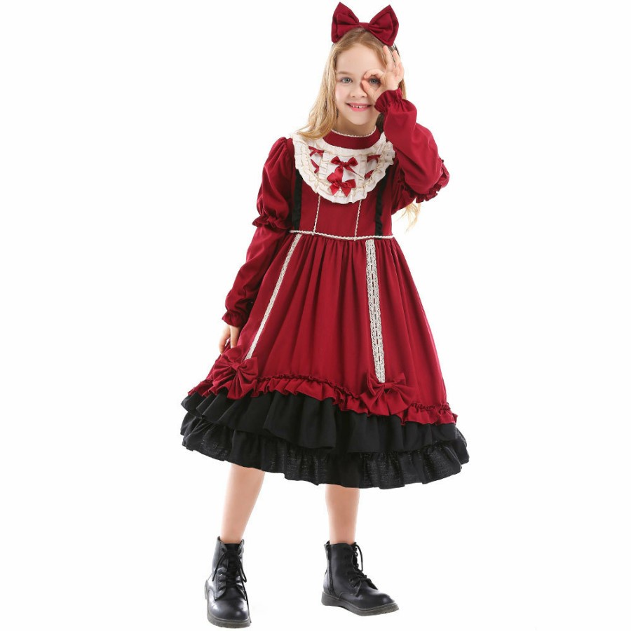 Spanish Lolita Girl Costume Halloween anak Dress anak perempua Spanyol