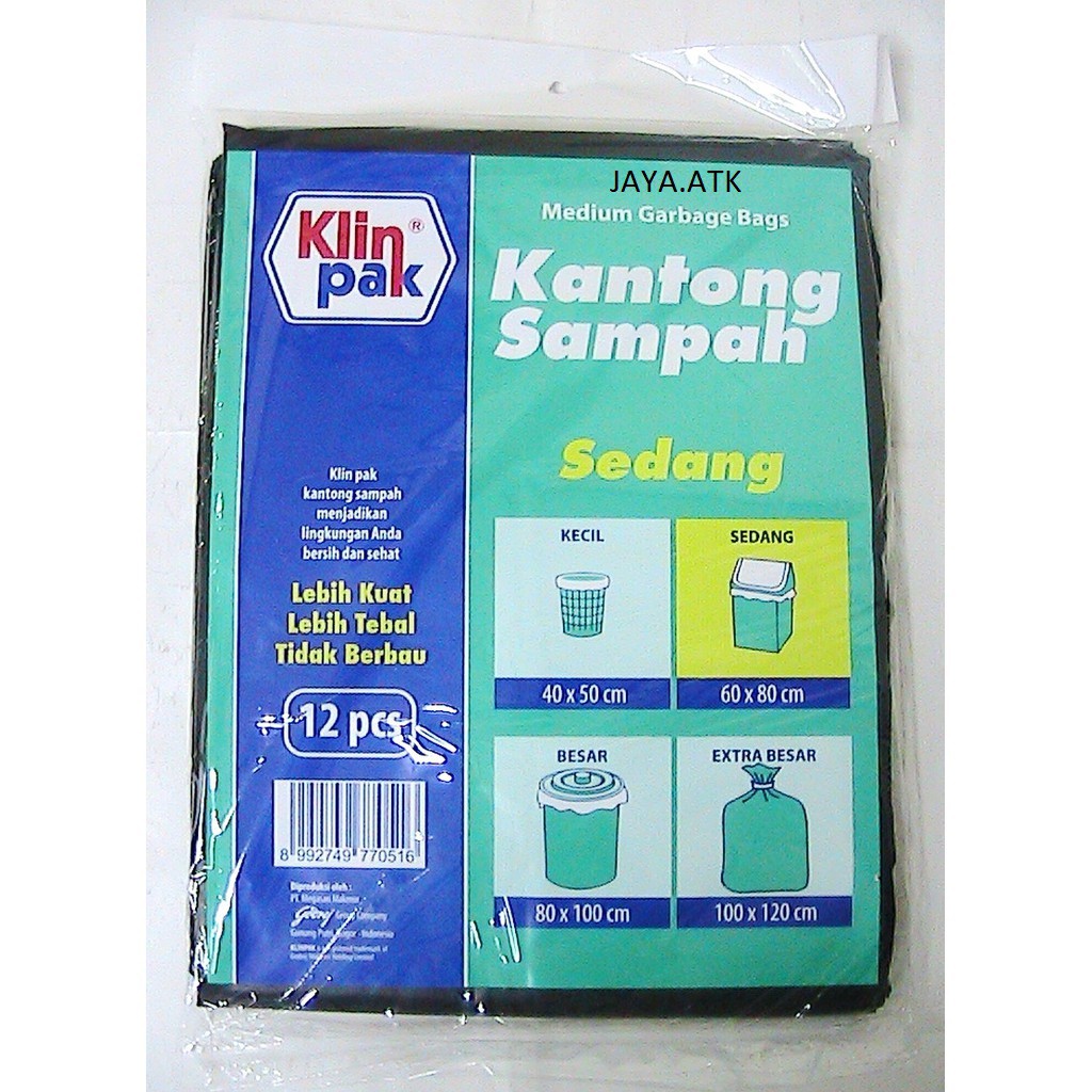 KANTONG SAMPAH KANTONG PLASTIK SAMPAH KRESEK HITAM SEDANG 60 X 80 CM GARBAGE PLASTIC BAGS KLINPAK