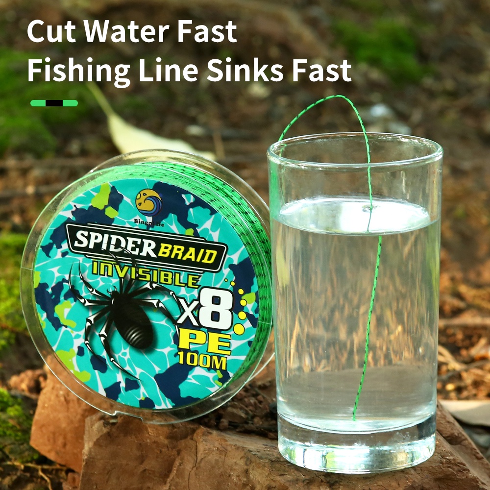 Bingolife Spider Senar Pancing Speckle Alat Garis Pancing Bionik Takterlihat Titik Kuat Kawat Dikepang 100m PE x4 x8 Luya Penangkapan Ikan Fishing Line Peralatan Memancing Olahraga Tali Pancing