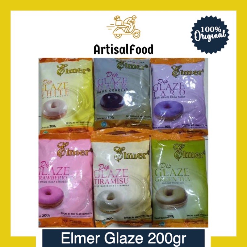 Elmer Dip Glaze 200gr Topping Donat Kemasan 200 gr