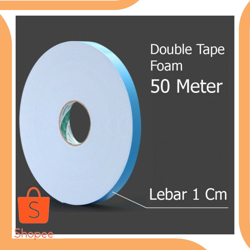 

Promo accessories Double Tape Foam 50 Meter x 1 CM Solasi Busa Sponge 2 Sisi Murah