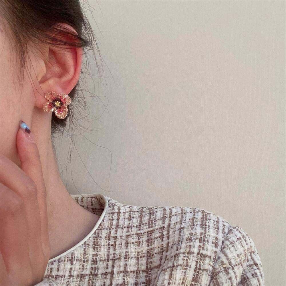 Mxbeauty Anting Tusuk Wanita Retro Simple Trendy Untuk Perempuan Giwang Telinga Kristal Manis