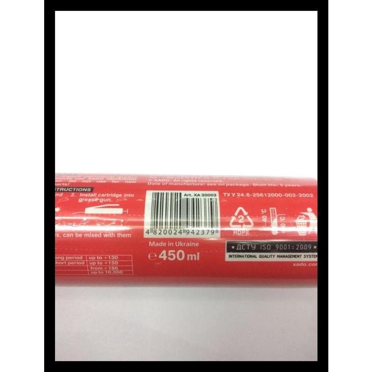 New Xado Grease Repairing Grease Gemuk Premium Grade 450 Ml Original