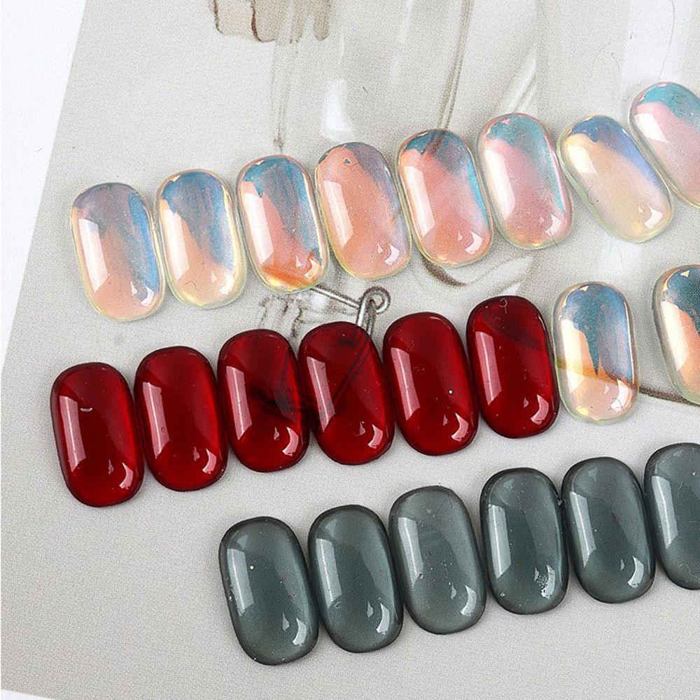 Mxbeauty Aurora Hiasan Kuku Warna-Warni 30 Pcs Jelly DIY Resin Manicure Aksesoris Flatback Kristal Nail Art Rhinestones