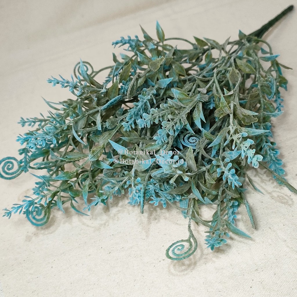 Artificial Flower Flocking Sea Horse Grass Bunga Plastik Palsu Salju Snow White Hias Dekor Rumah-6