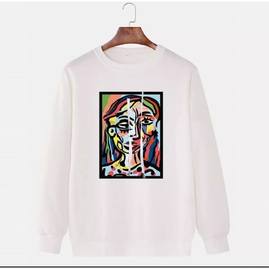 SWEATER UNISEX COLOURFULL ART WOMAN - ATASAN KEKINIAN TERLARIS