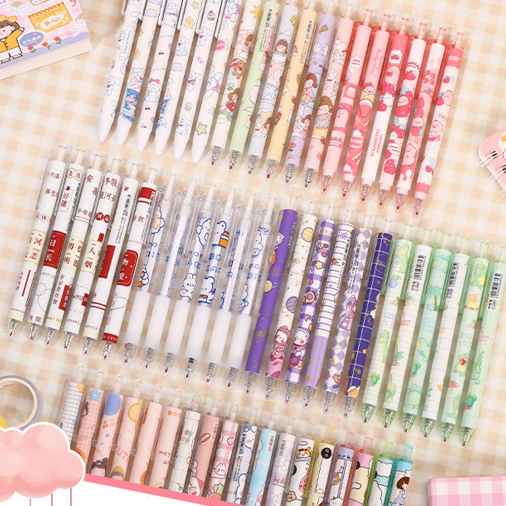 Solighter 12PCS / Set Bolpoin Gel Isi Ulang Motif Kartun Hewan Untuk Stationery Kantor