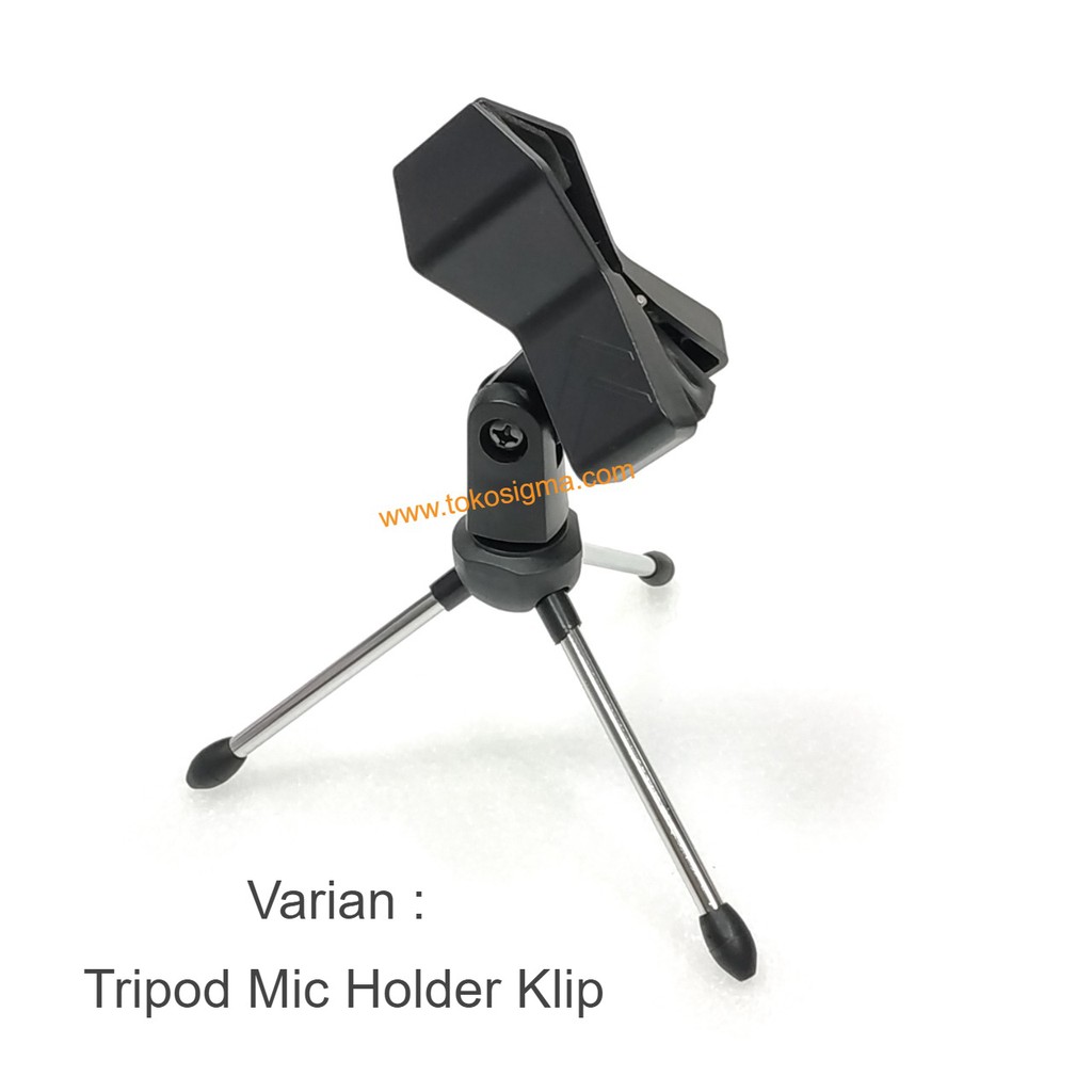 Podium Meja Desktop Tripod Microphone Mini Stand Pegangan Mic Holder