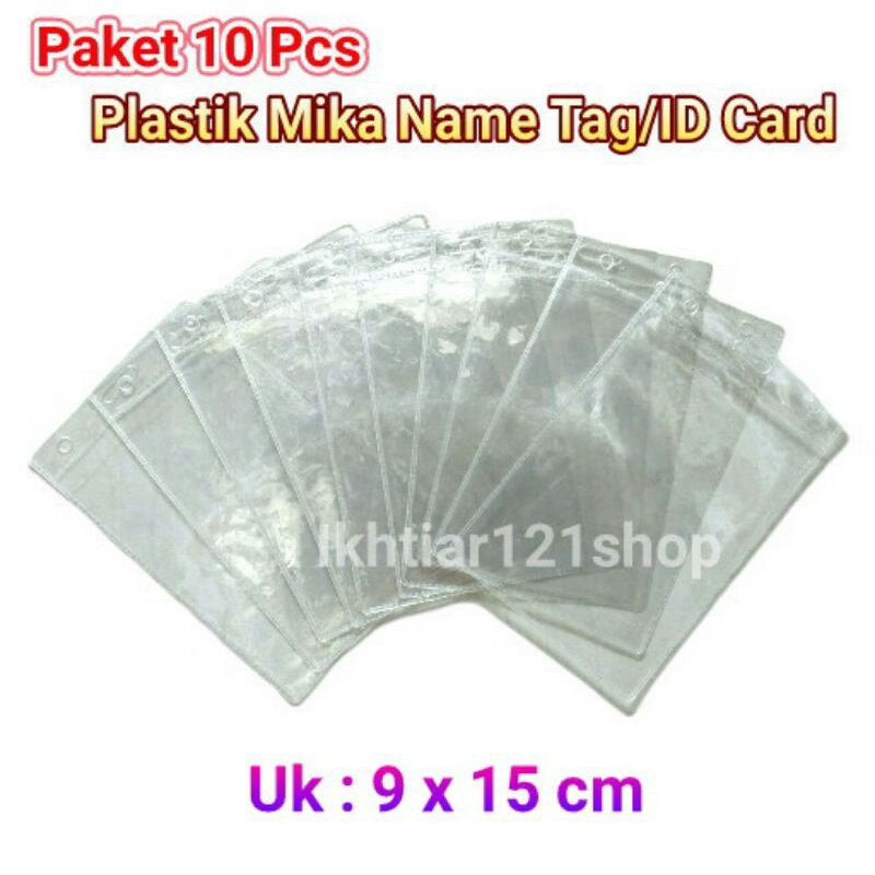 

Paket 10 Pcs Plastik Mika ID Card/Plastik Name Tag Mika