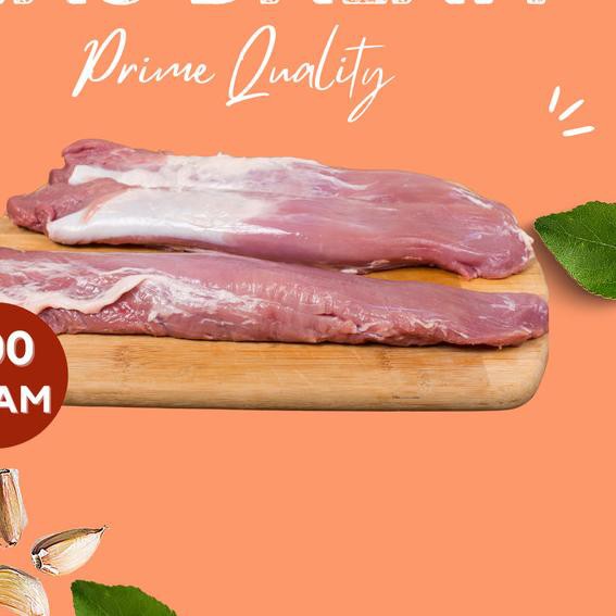 

♧ Daging Babi Tanpa Lemak 500 Gram - ( Tenderloin ) Prime Quality ✭