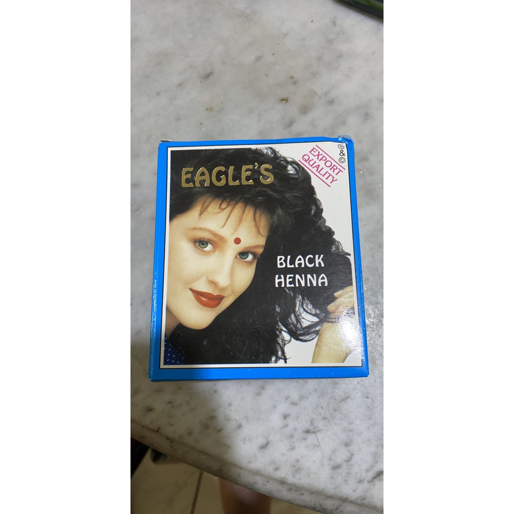 Cat rambut eagles black henna hitam 1 box isi 6
