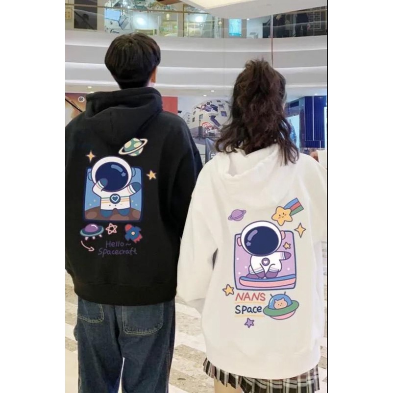 HOODIE COUPLE HOODIE NANS HELLO ASTRO SIZE M - XXL / HOODIE UNSEX TEBAL