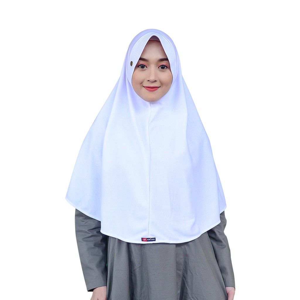 TERMURAH ASHA Hijab Instan Kaos | Jilbab Instan Khimar Syar'i Kerudung Instan Pad Kaos-Putih