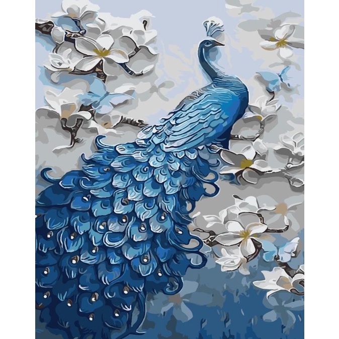 

Diy Painting Paint By Numbers Canvas Lukis Queen Peacock 40*50