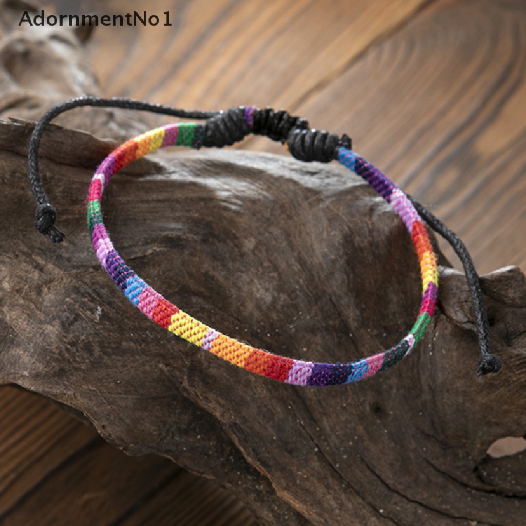 (AdornmentNo1) Gelang Rantai LGBT Gay Warna Pelangi Untuk Pasangan / Pria / Wanita Charms