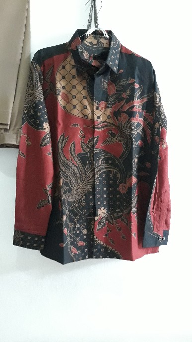 Kemeja Batik  Dobby Laseman Premium Lengan Panjang  Motif Pesik Kawung