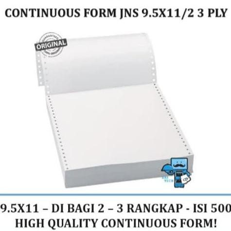 

Continuous Form JNS 9.5 X 11 3PLY NCR (Kertas Komputer)