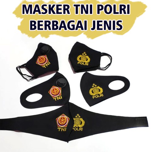 MASKER TNI POLRI EARLOOP SCUBA VENTILATOR HIJAB TALI KAIN KATUN KATUN 3 PLY POLWAN KOWAD