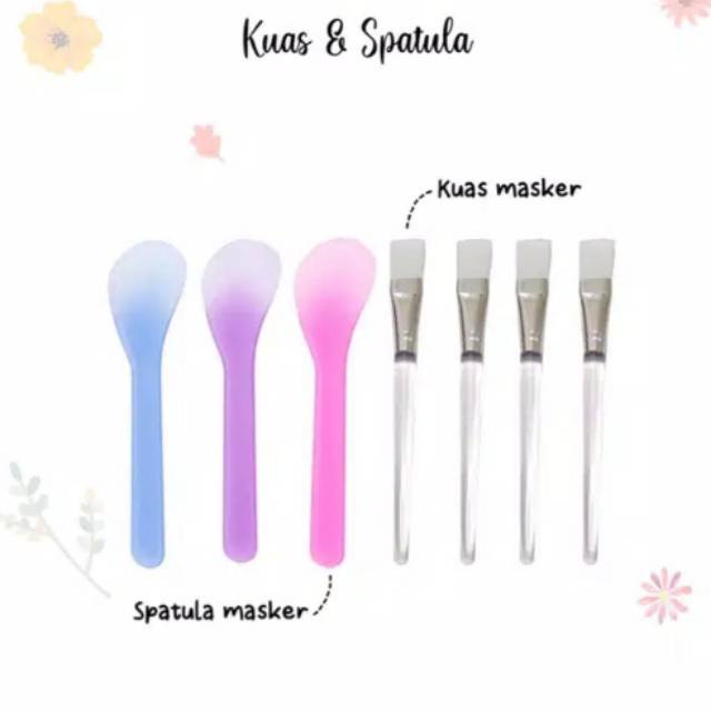 Set Kuas Masker, Spatula, Kuas 2in1 (KIM)