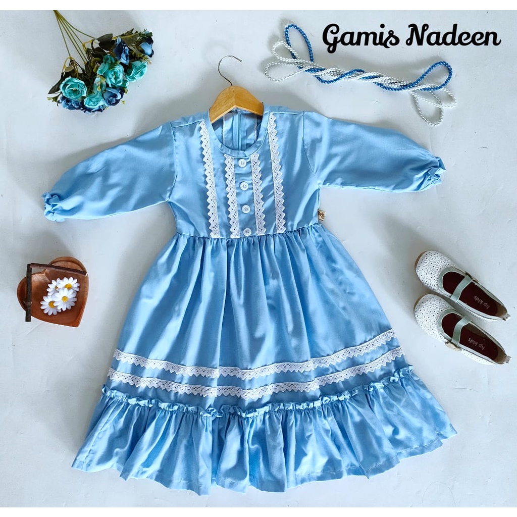 GAMIS NADEEN ANAK ANAK/NON HIJAB/GAMIS ANAK CEWEK/GAMIS KAYUN RENDA/PROPERTI FOTO
