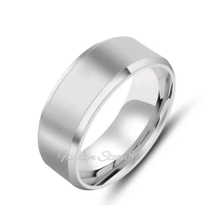 Cincin Couple Single Black Silver Titanium Import