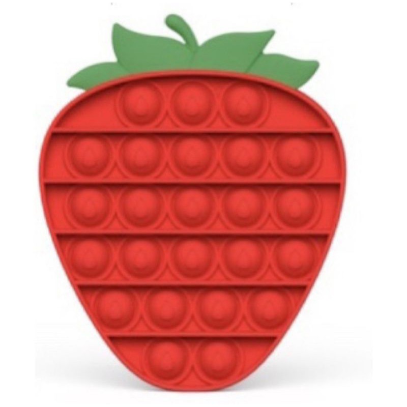 POP IT Fidget Toy mainan untuk penghilang stres pada anak Push bubble toy READY-Strawbery Merah