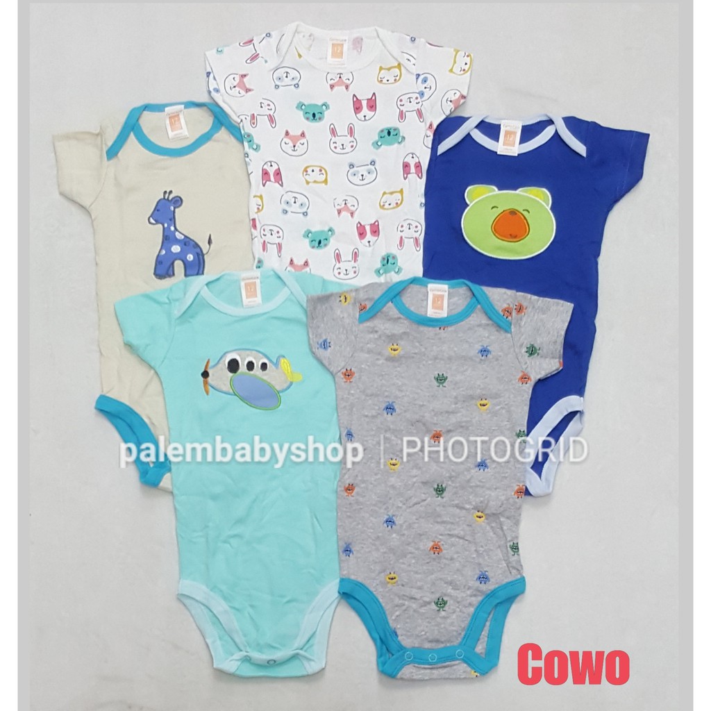 carterlove jumper 5in1 bodysuit baju kodok tangan pendek isi 5 termurah