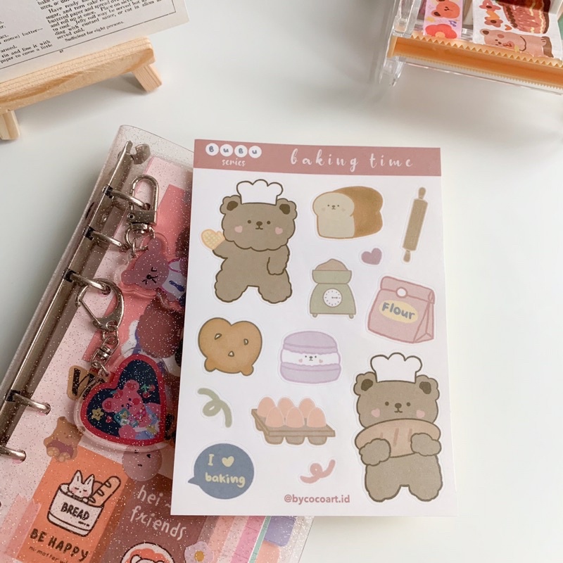 

baking time (bubu series) sticker sheet // by.coco art