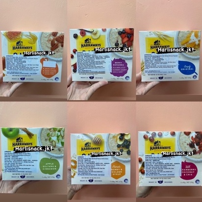 

Harraways Oats instan Kiwi / BerryBonanza / Simply Original / Apple / Honey / Cranberry