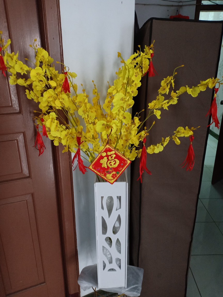 Tempelan Stiker Fu Kain Beludru Imlek Hiasan Dekorasi Rumah Fuk Hoki