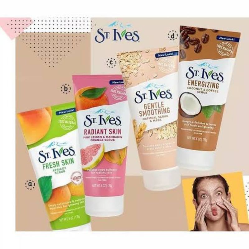 ST IVES/ST IVES FACE SCRUB/ST IVER FACIAL CLEANSER/FACIAL CLEANSER/SCRUB/FACE SCRUB/SCRUB WAJAH
