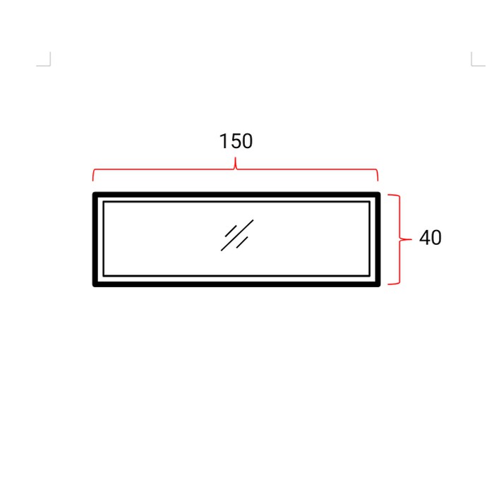 Jendela Aluminium Kaca Mati 40x150
