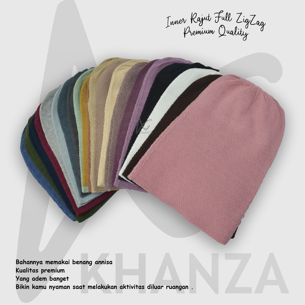 Inner Rajut Anpus Zigzag Premium Ciput Knit Anti Pusing Bandana Hijab